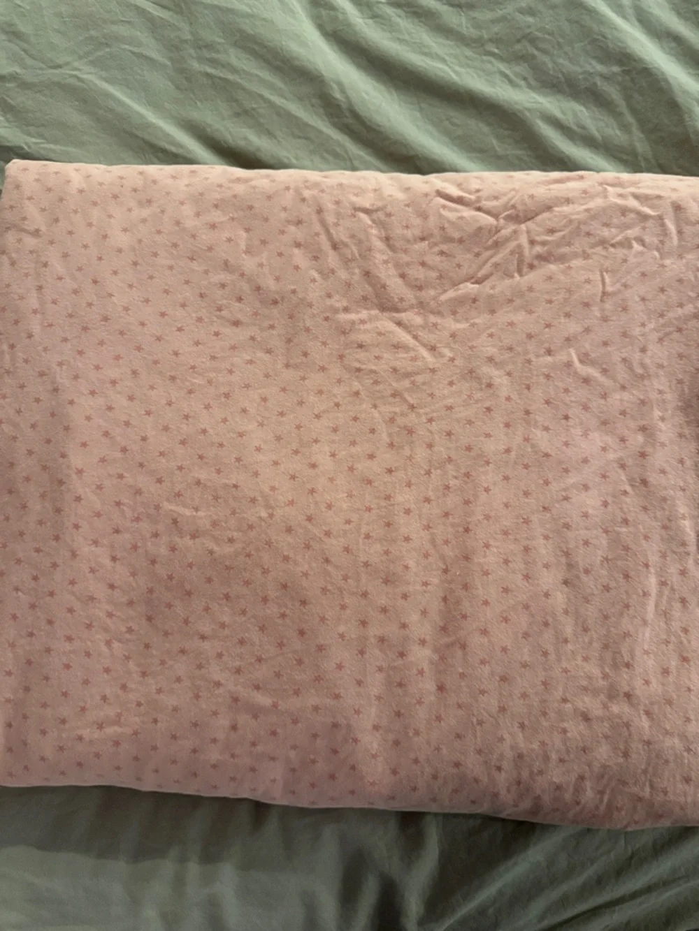 Crate&Barrel Pale Pink Star-Print Duvet Cover